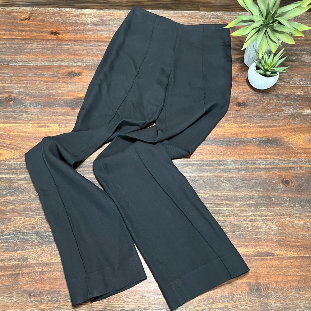 Rag & Bone Black slacks front pleat side ankle slit 2 NWOT
